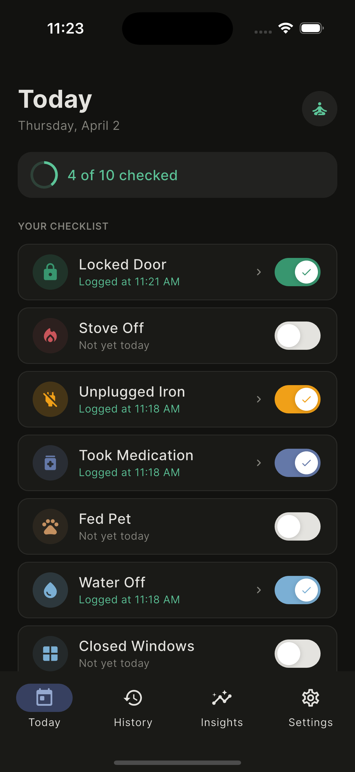 Active checklist