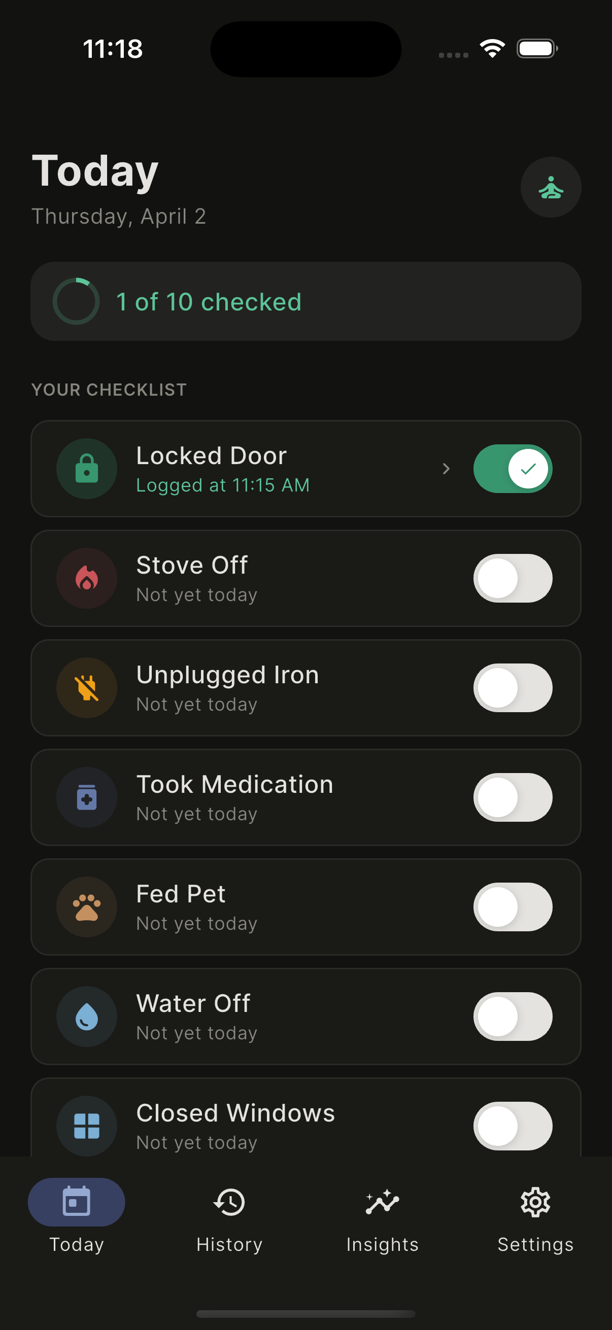 Did I Lock It? - Daily checklist